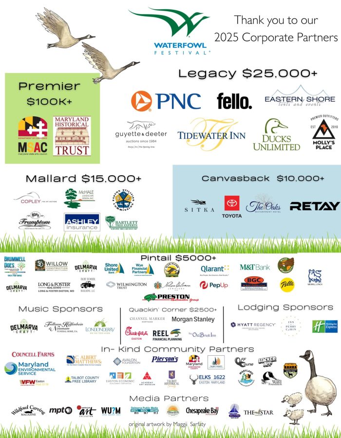 2025 Sponsor Banner October 14 2025 Corporate Sponsors and partners Waterfowl Festival 2025